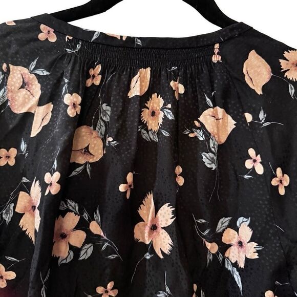 NWOT Rebecca Taylor Black Floral Jacquard Daniella Silk Blouse Size 2 Small - Picture 7 of 16